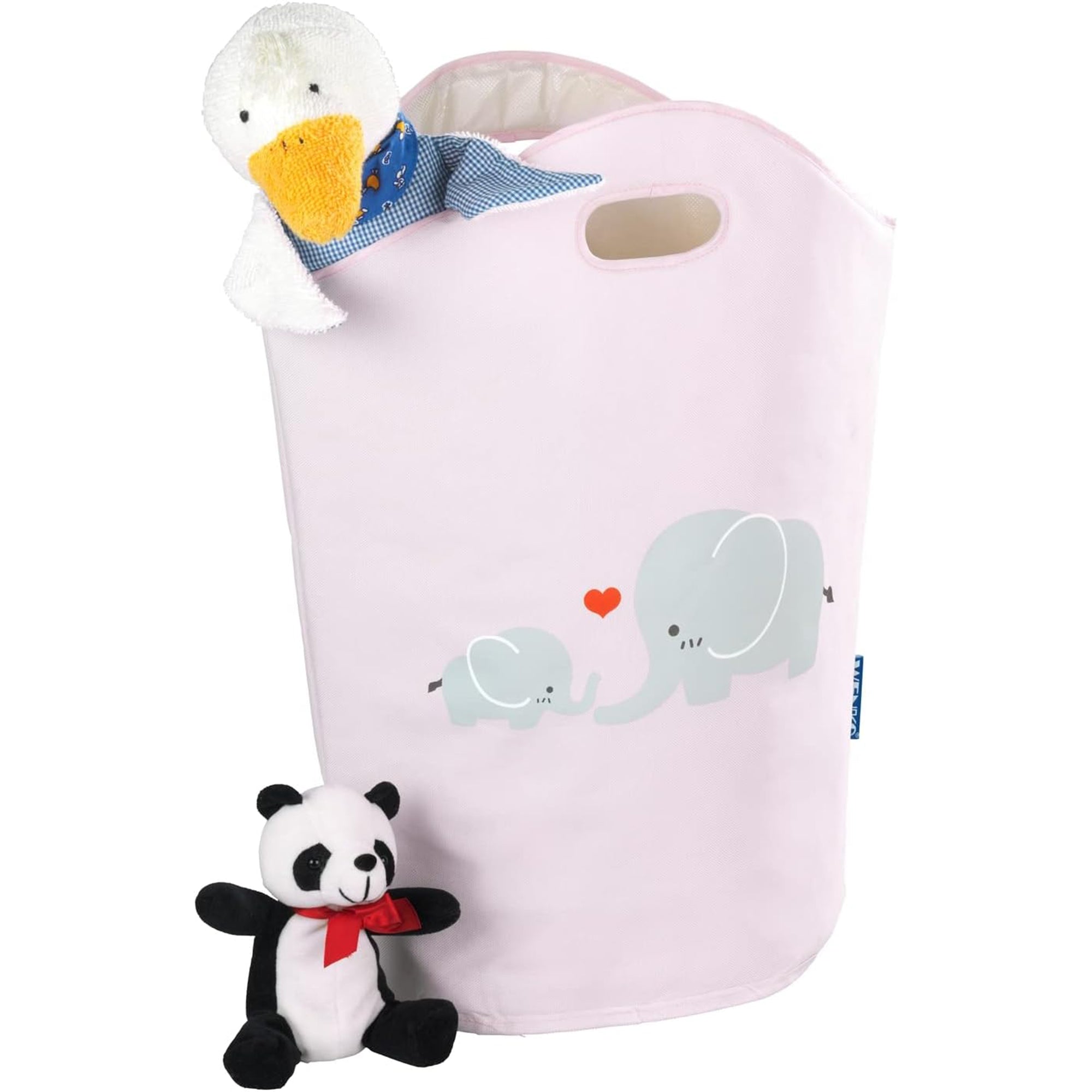 Kids Laundry Hamper – Pink Round Clothes Basket, 6.3 Gallons