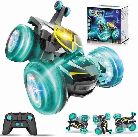 LED RC Stunt Car - 360° Flips, All-Terrain, Rechargeable Remote Control Toy