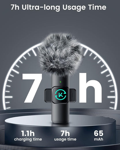 Kingwell Wireless Lavalier Microphones for iPhone – 2-Pack with Noise Cancellation & 7-Hour Battery