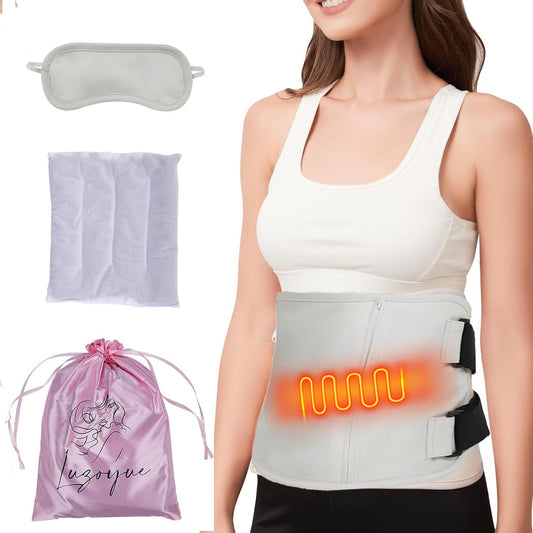 Castor Oil Pack Kit with Heating Pad – Waist & Neck Wrap for Pain Relief