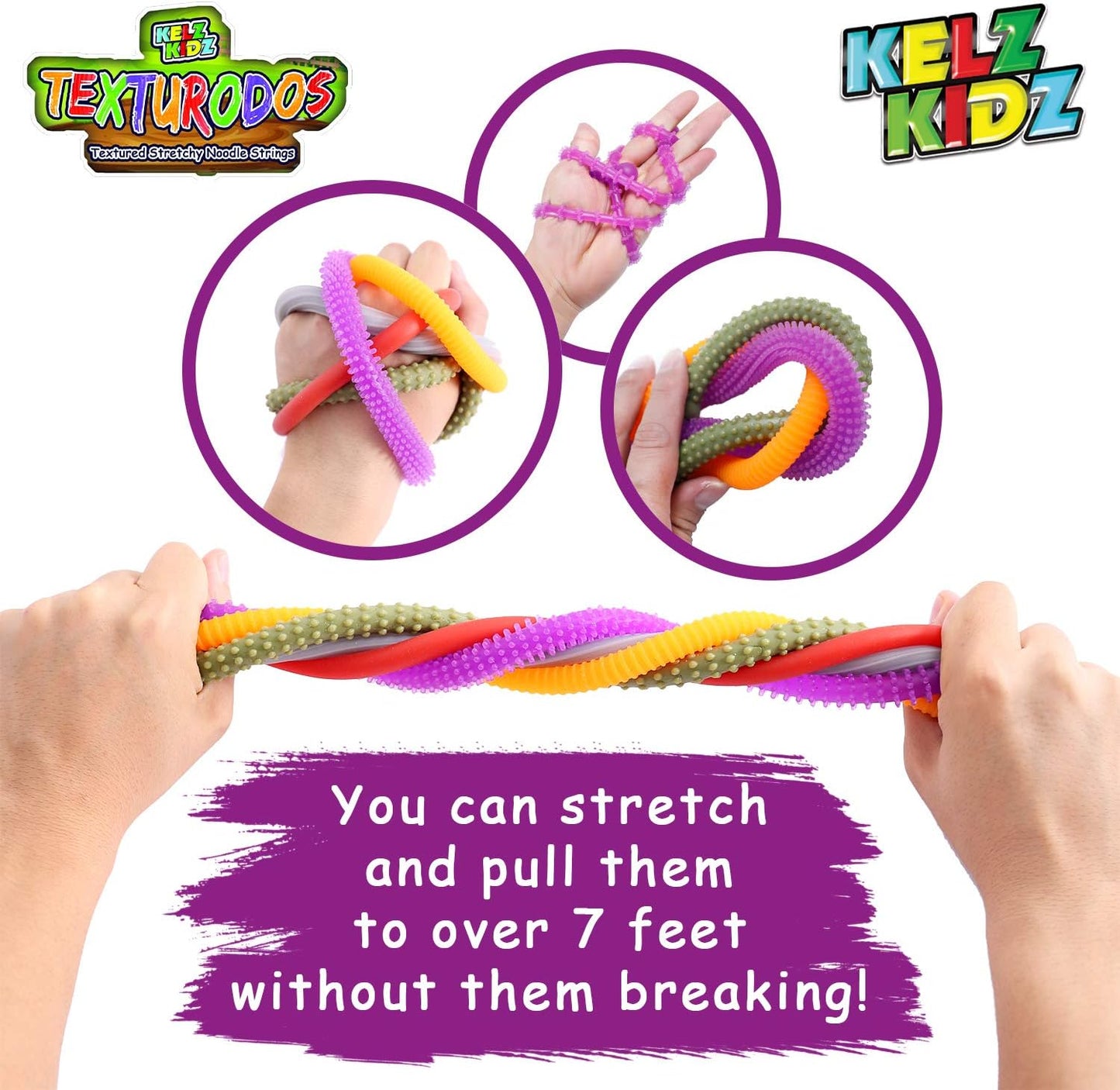 TEXTURODOS™ - 6-Pack Durable Textured Stretchy String Fidget & Sensory Toy