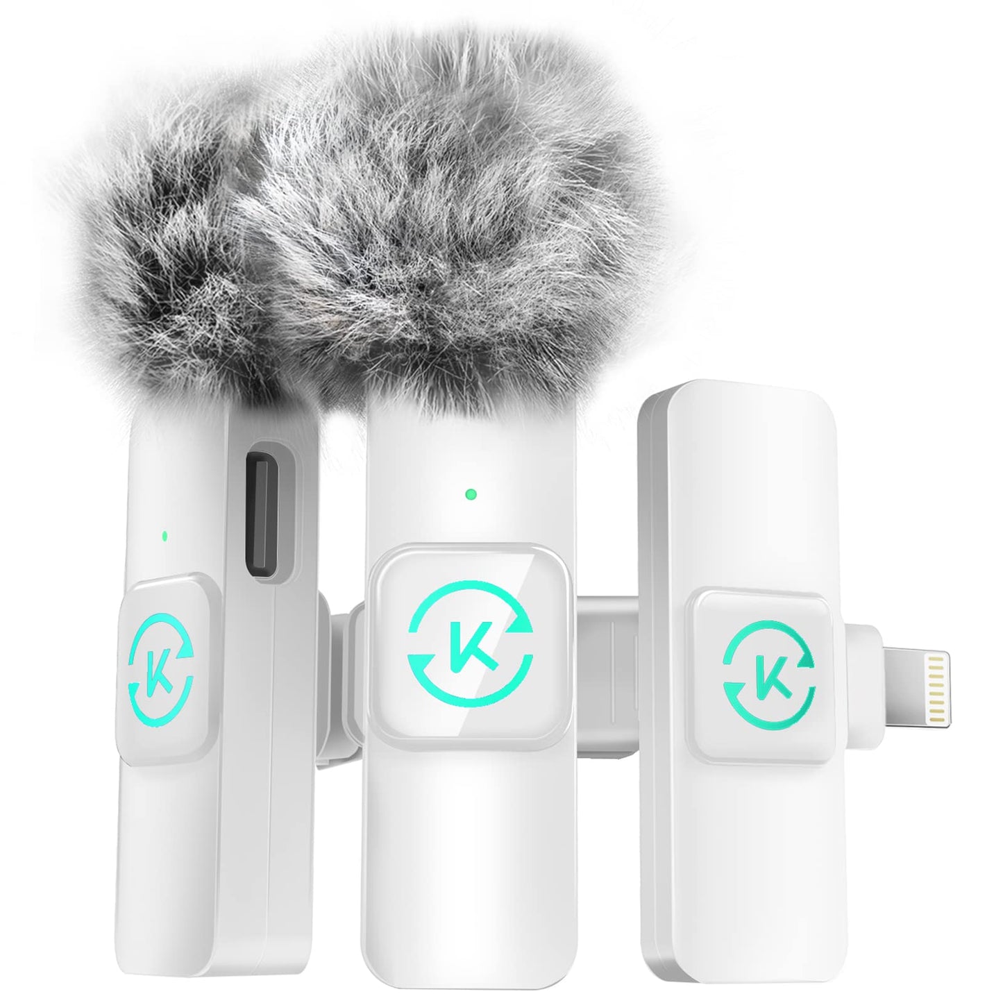 Kingwell Wireless Lavalier Microphones for iPhone – 2-Pack with Noise Cancellation & 7-Hour Battery