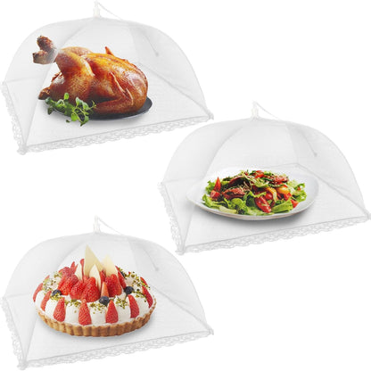 3pk 17" x 17" Large Pop-Up Food Tents, Covers For Outdoors - Keep Bugs Off!