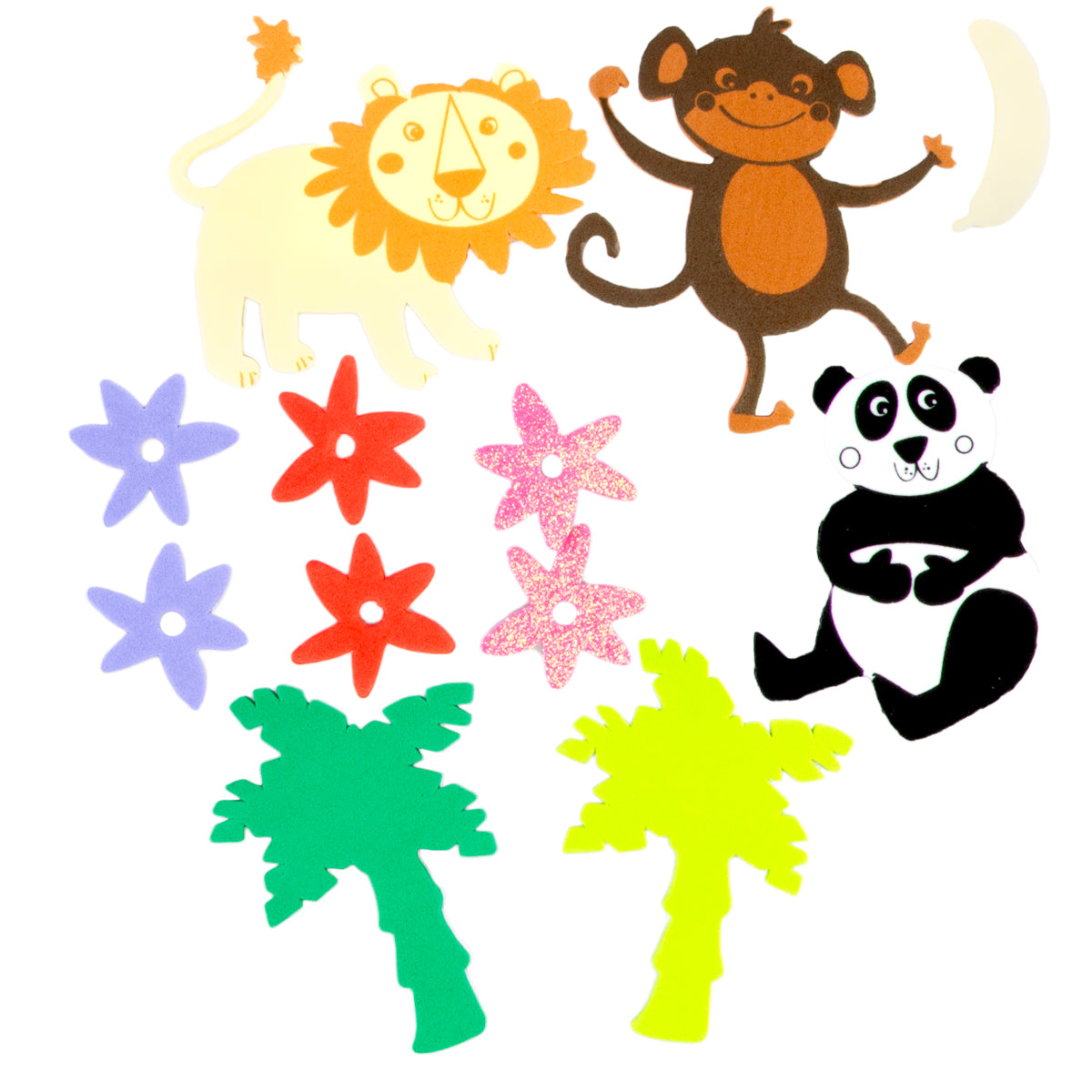 Jumbo Zoo Animals & Flowers Foam Sticker Set - 150+ Stickers Total!