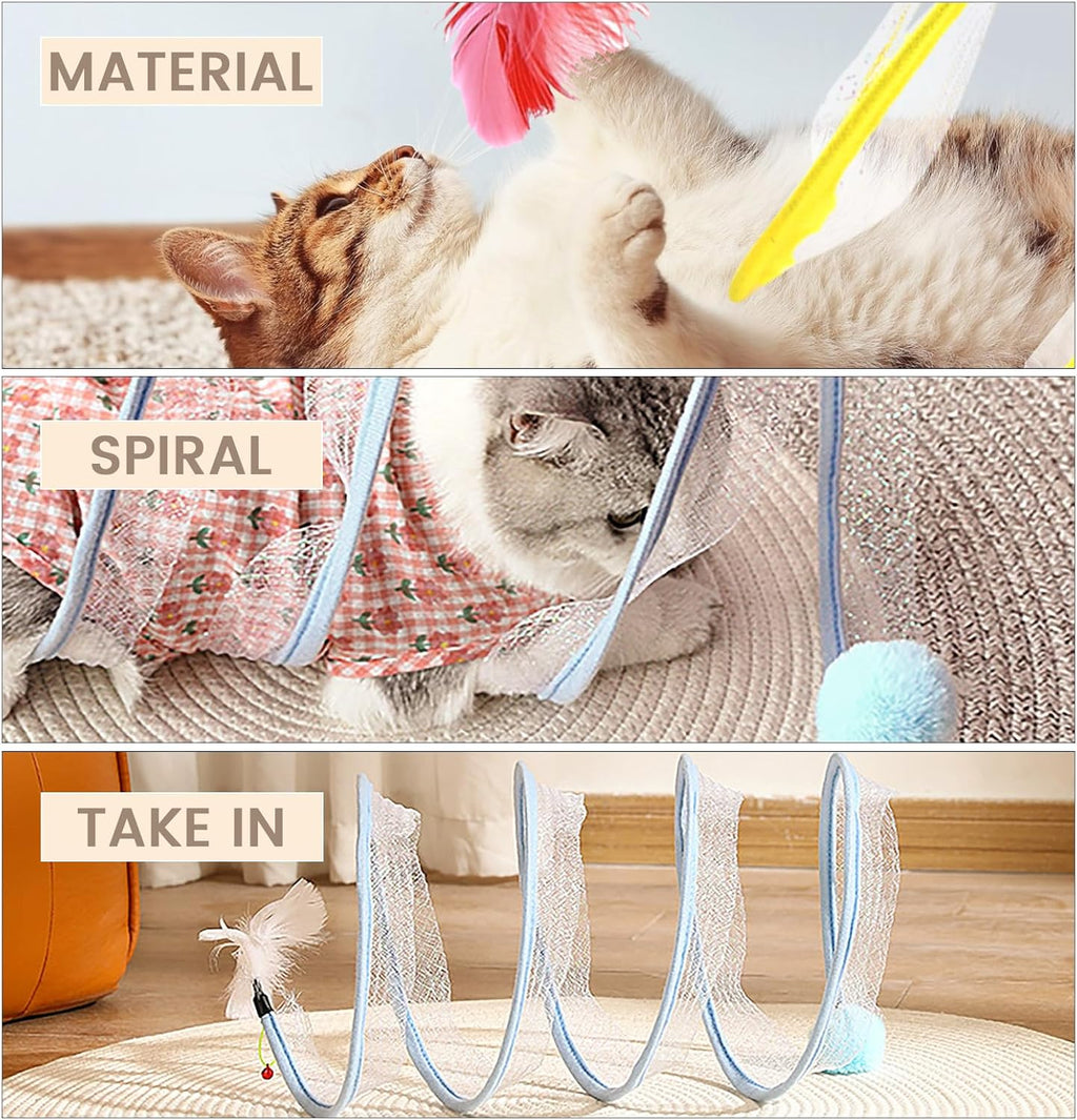 2-Pack Foldable Cat Tunnel Toy – Interactive Indoor Play for Happy & Active Cats