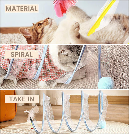 2-Pack Foldable Cat Tunnel Toy – Interactive Indoor Play for Happy & Active Cats