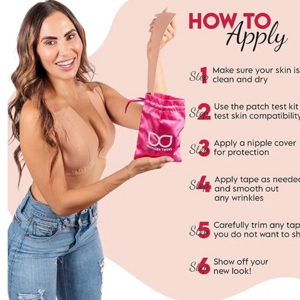 16pc Wonder Twins Cotton Boob Lift Tape – Water & Sweat Proof