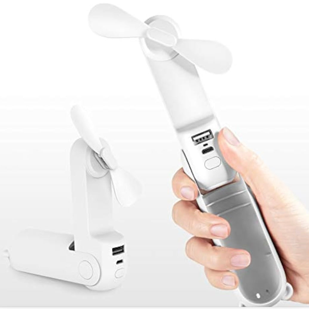 Husssh 3 in 1 Bear Travel Fan, Power Bank, & Flashlight - USB-C Rechargeable