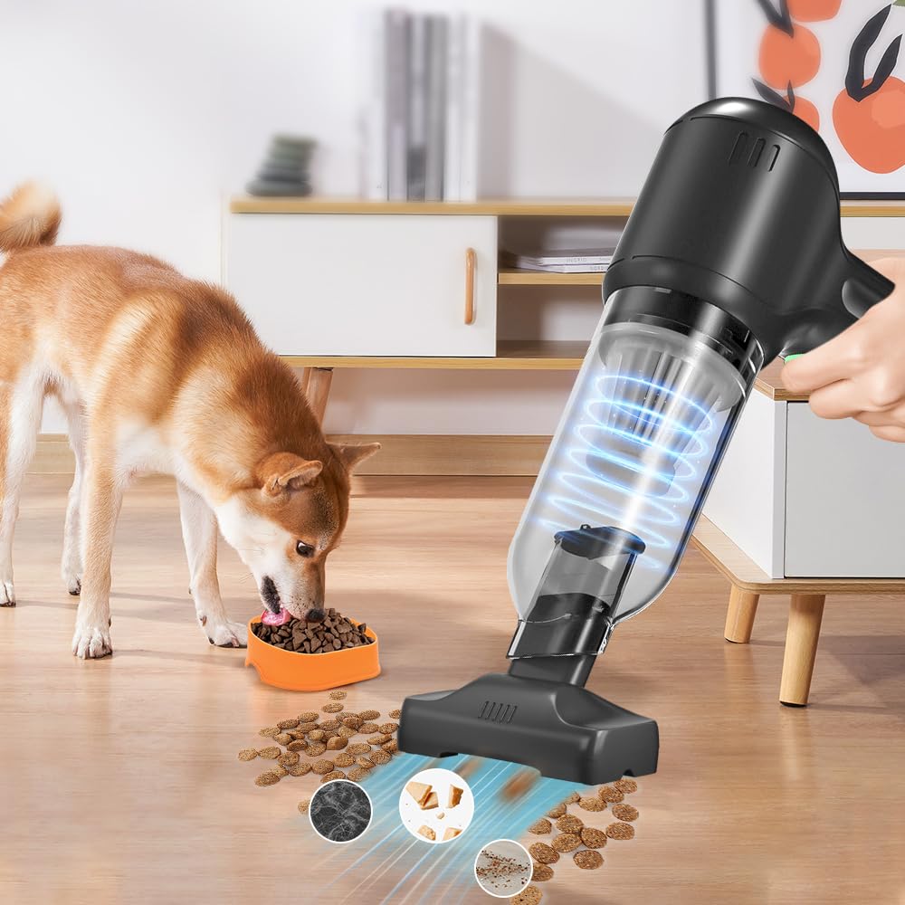 Cordless Handheld Vacuum & Air Duster – 4-in-1 Mini Car Cleaner with LED Light