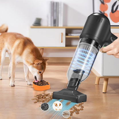 Cordless Handheld Vacuum & Air Duster – 4-in-1 Mini Car Cleaner with LED Light