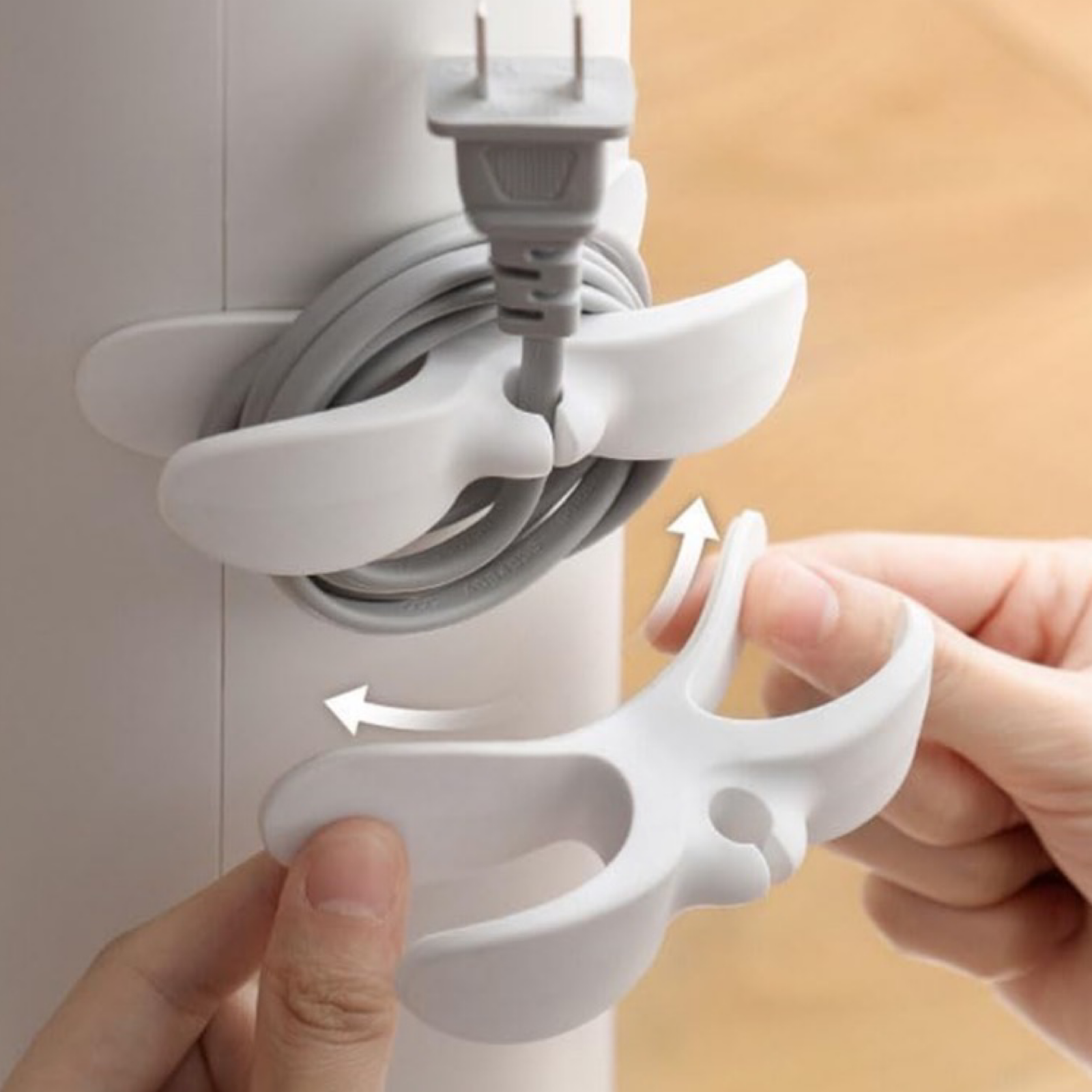 2pk 4" Silicone Cord Organizers w/ 3M Sticky Back Adhesive