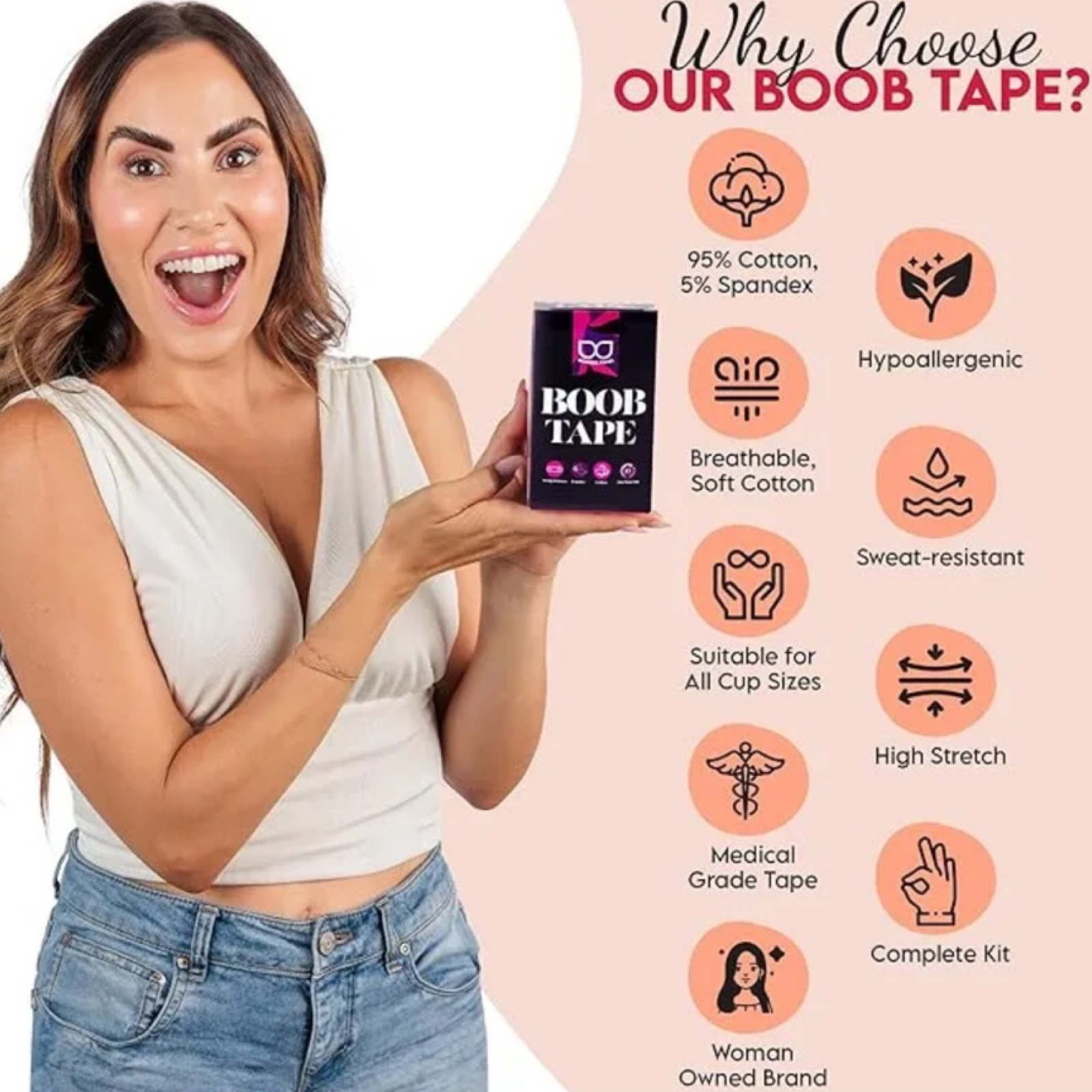 16pc Wonder Twins Cotton Boob Lift Tape – Water & Sweat Proof