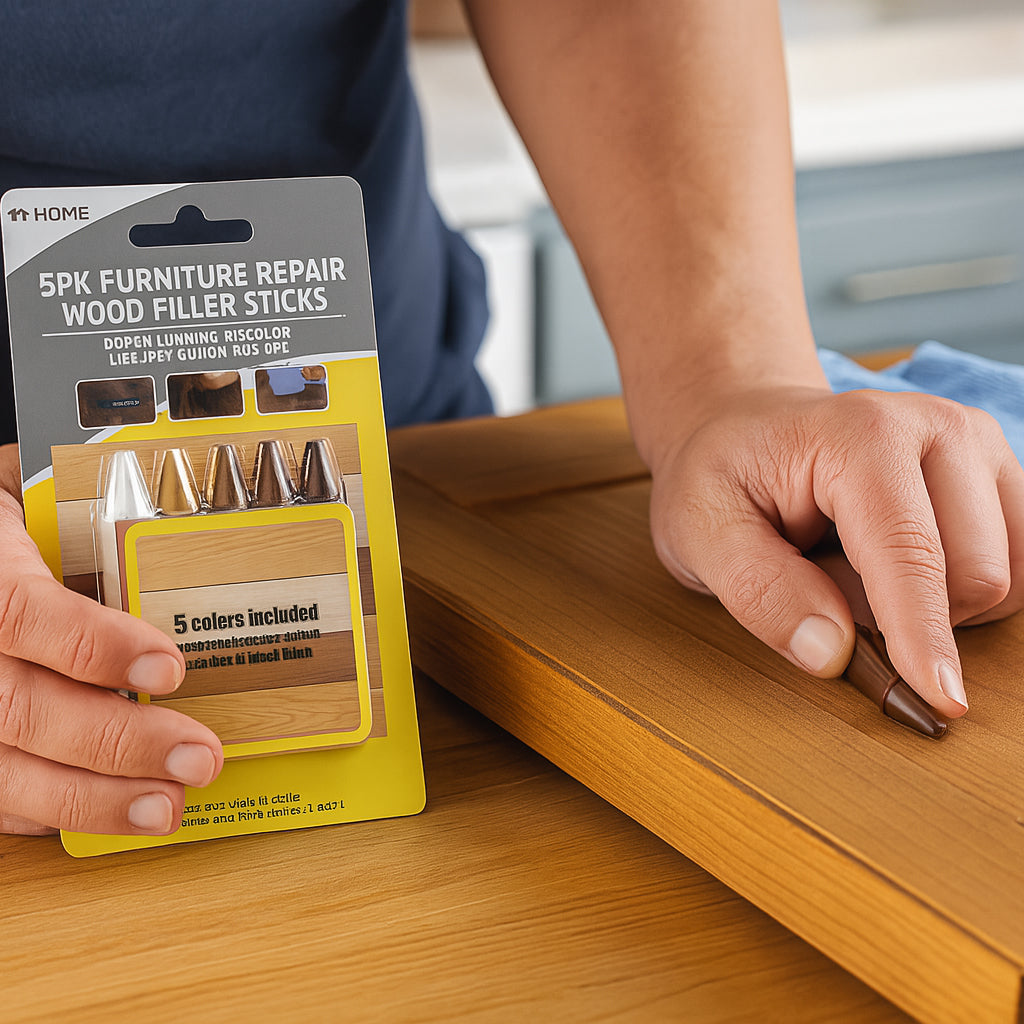 5pc Furniture Repair Wood Filler Sticks – Scratch Cover Wax Crayons for Wooden Furniture