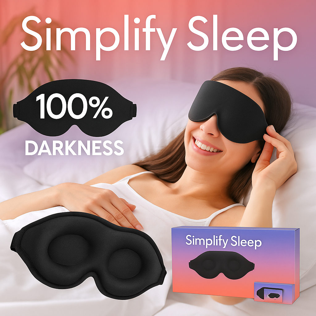 Simplify Sleep 100% Darkness Sleep Mask – Total Blackout Comfort by Freedom Goods