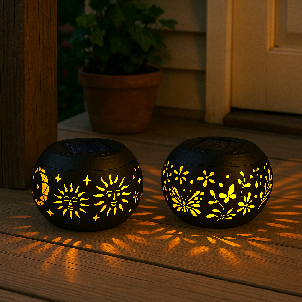 Solar Table Lantern – Waterproof with Flickering Flame Lighting