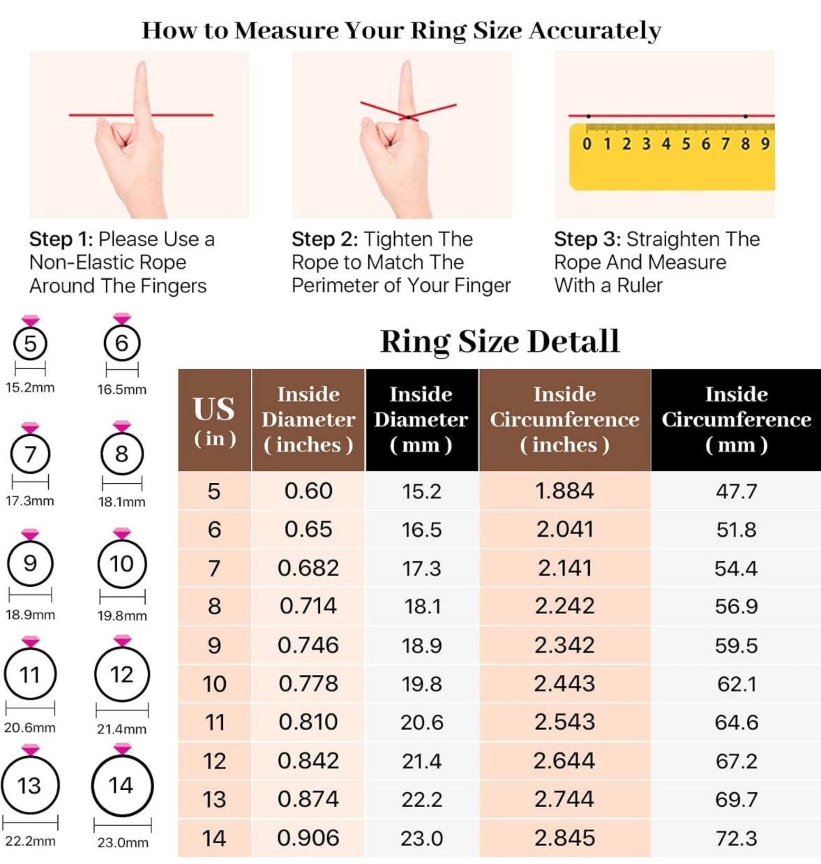 Men's 7mm Wide Titanium Plated Ring - Cuban Link Chain, Eternity Band