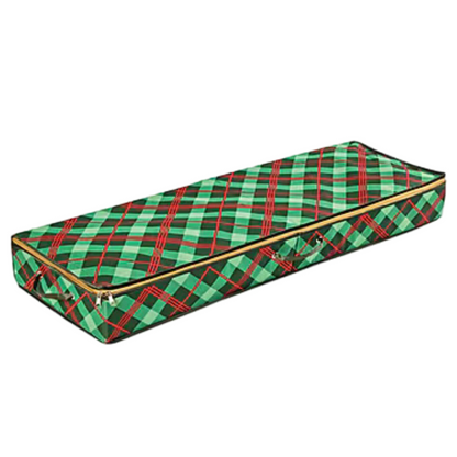Honey Can Do Plaid Zippered Gift Wrap Organizer - Holds 8 Rolls!