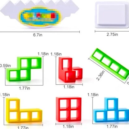 55pc Tetra Tower Game, Balance Building Blocks – Tetris Inspired!