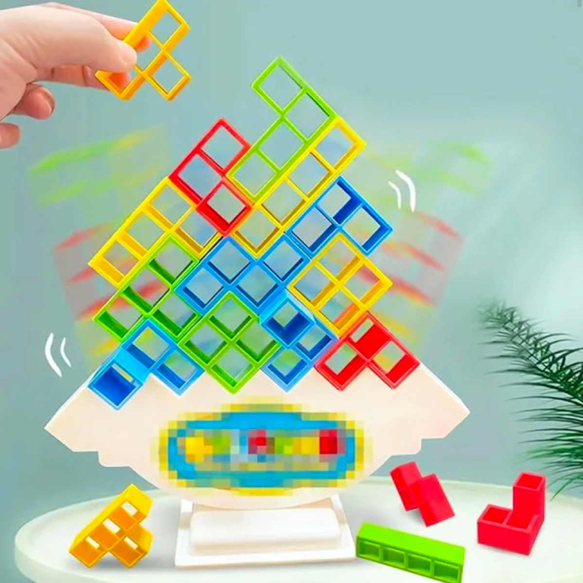 55pc Tetra Tower Game, Balance Building Blocks – Tetris Inspired!