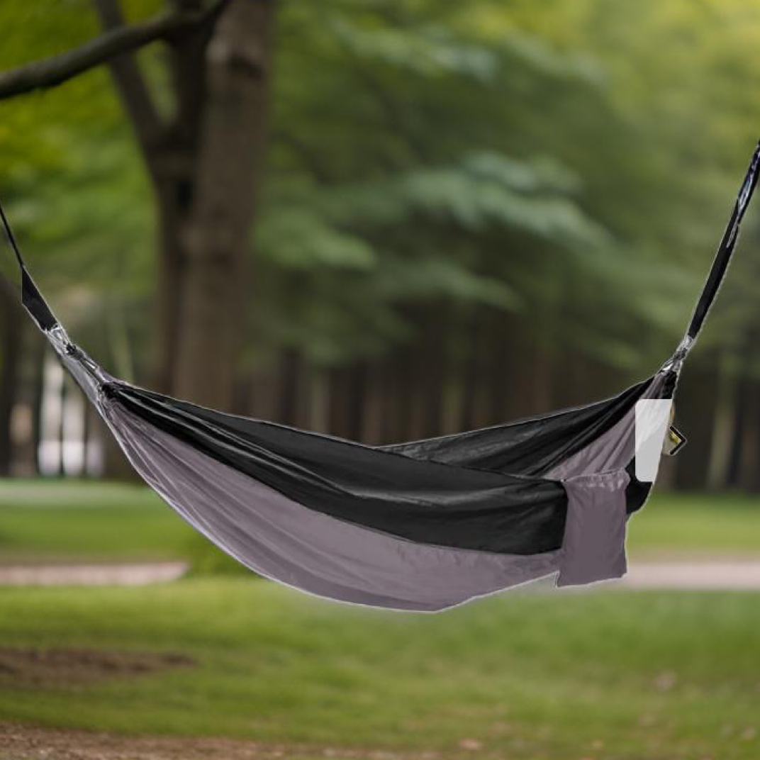 Basecamp Lightweight Portable Hammock w/ Rope & 2 Carabiners -  Easy Setup!