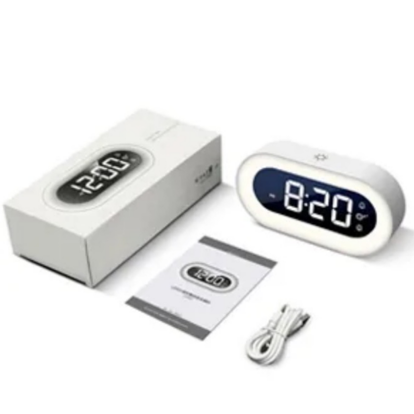 LED Music Alarm Clock w/ Night Light - 18 Melodies, USB Charging