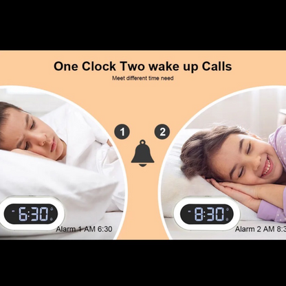 LED Music Alarm Clock w/ Night Light - 18 Melodies, USB Charging