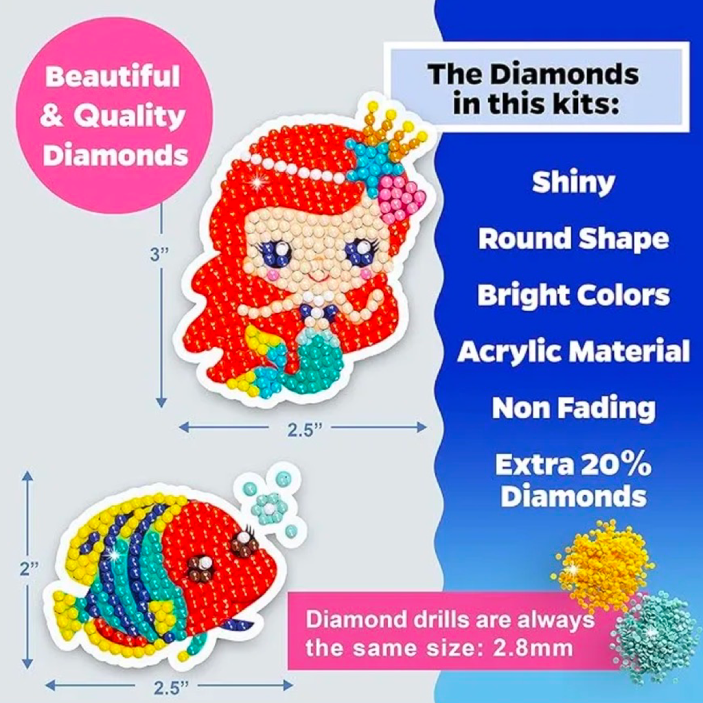 12pc Halmolife Diamond Bead Painting Kit - Disney Princesses!