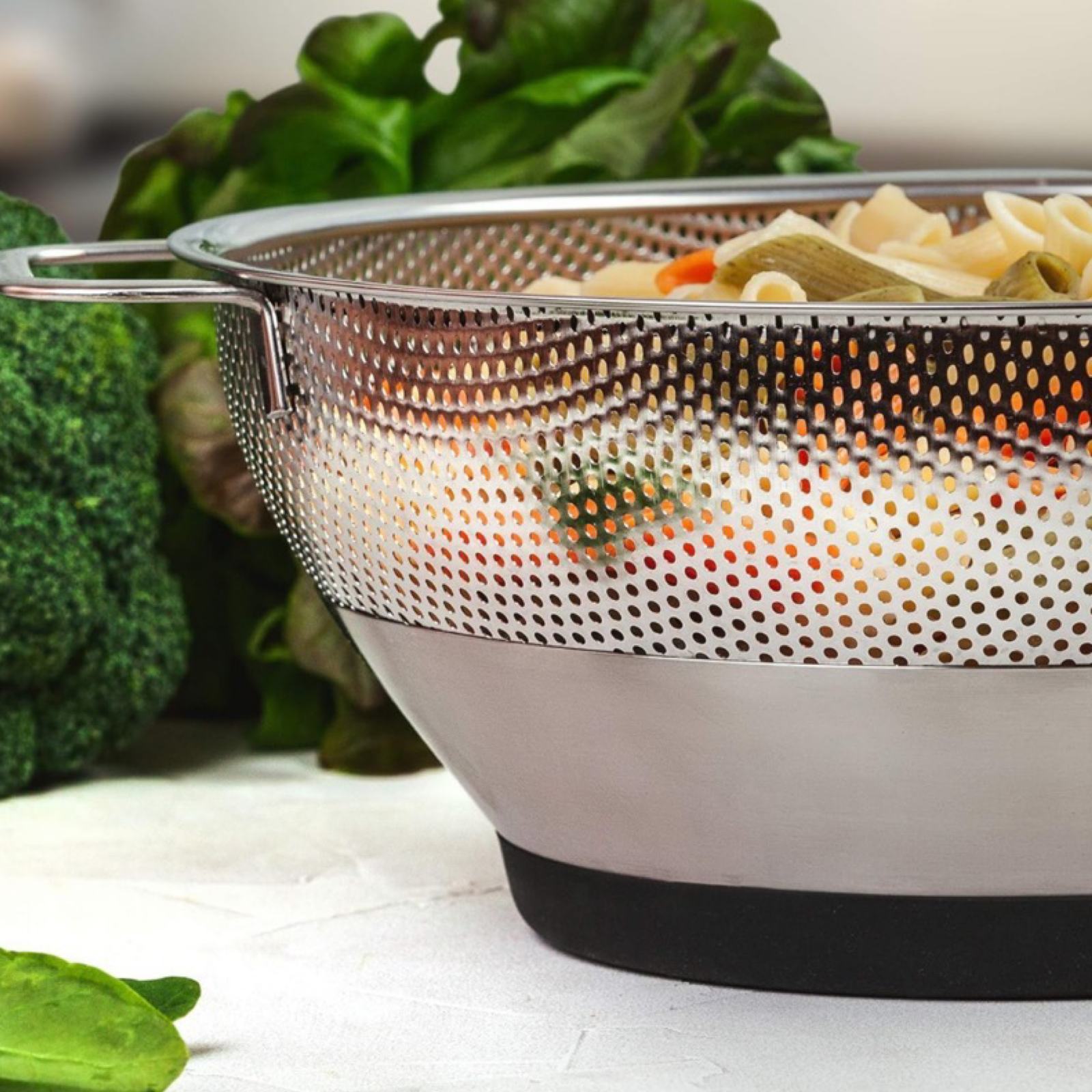 2pc Gipfel Stainless Steel Large 3.8qt Pasta Strainer Colander and Bowl Set