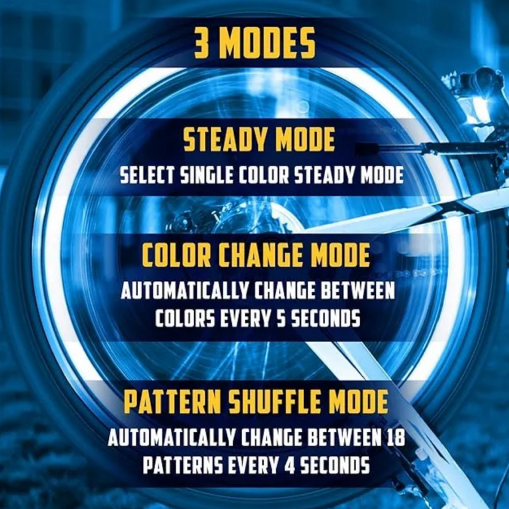 2pk Bright Spokes 7 Color Waterproof LED lights for Bicycles