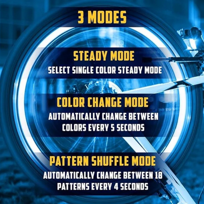 2pk Bright Spokes 7 Color Waterproof LED lights for Bicycles
