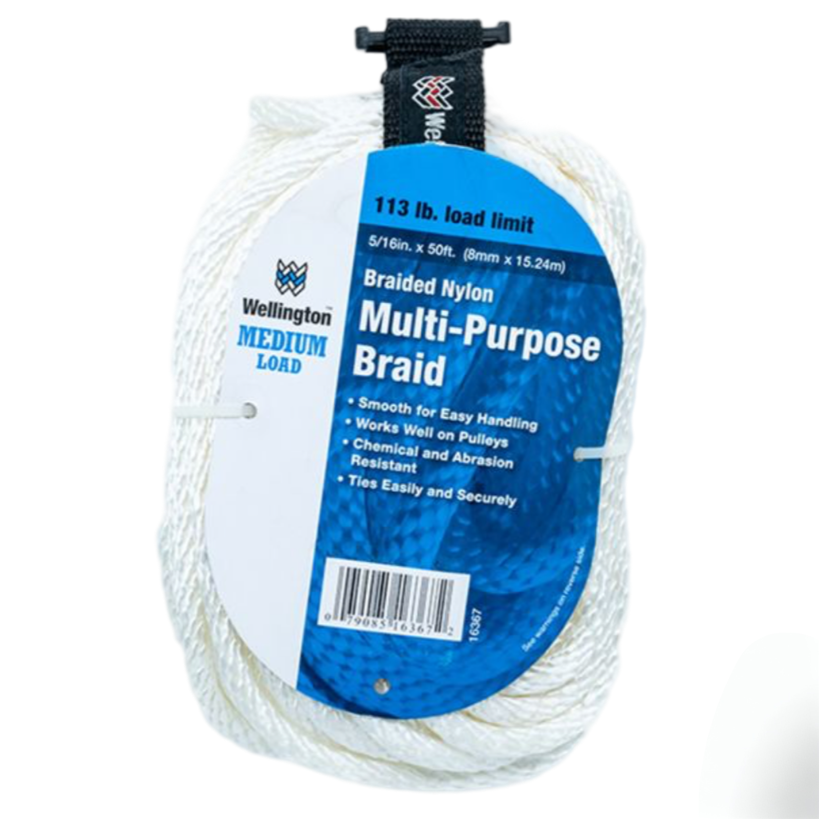 Wellington Medium Load Nylon Utility Rope 1/4" x  50ft - Shock Absorbant