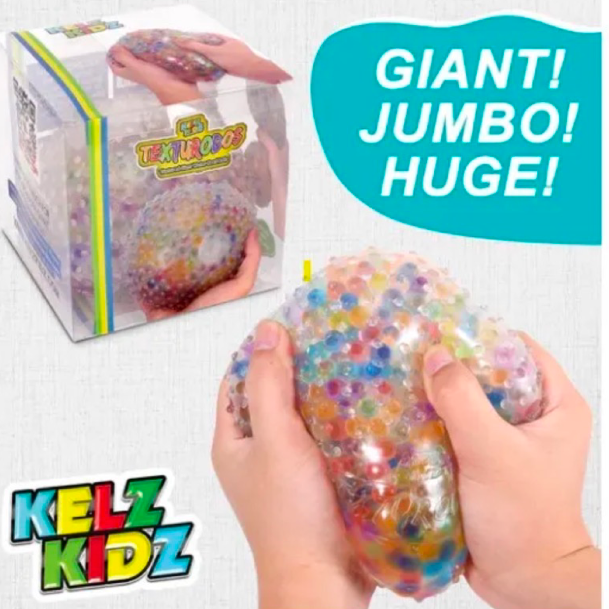 Super Jumbo KELZ KIDS 6" Stretchy Bead Ball, Stress Relief & Sensory Play