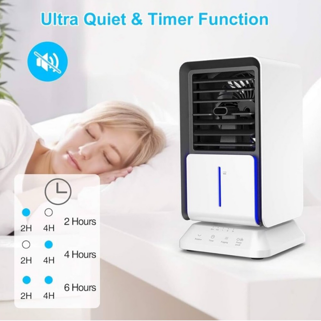 Energy Efficient Small Portable Air Cooler w/ Timer - No Ice Needed