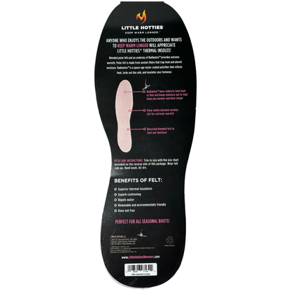1pr Little Hotties Women's Trim To Fit Thermal Insoles - Repel Water