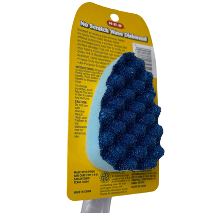 Heavy Duty Refillable Non Abrasive Dishwand With Dimpled Scrubbing Pad