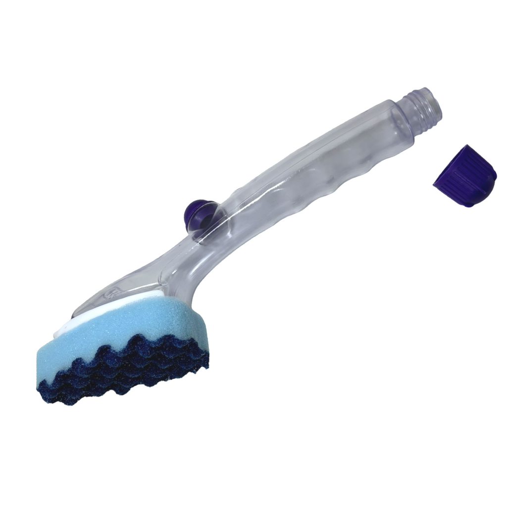 Heavy Duty Refillable Non Abrasive Dishwand With Dimpled Scrubbing Pad
