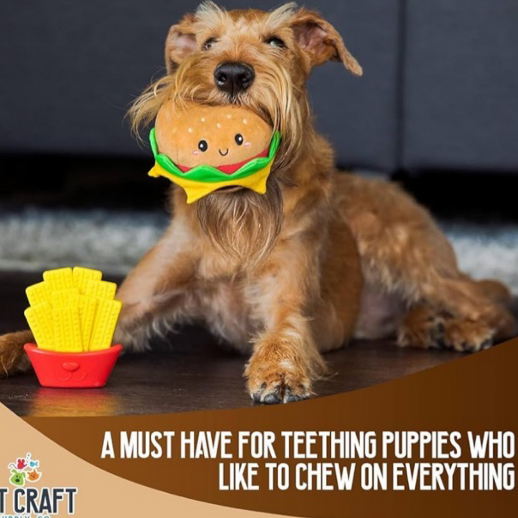 Pet Craft Dental Cleaning Plush Toys -  Chewburger and Fries