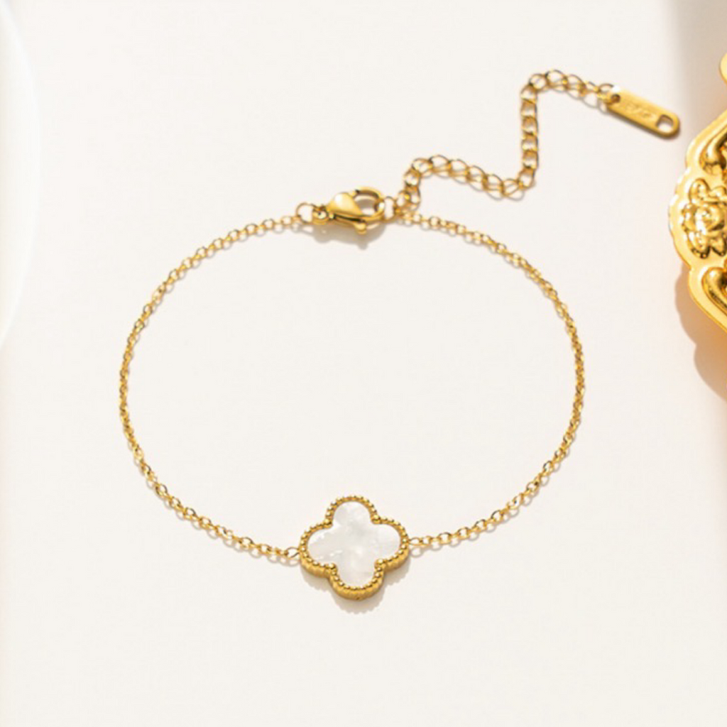 3pc 18K Gold Plated Lucky 4-Leaf Clover Set - Necklace, Bracelet, Earrings