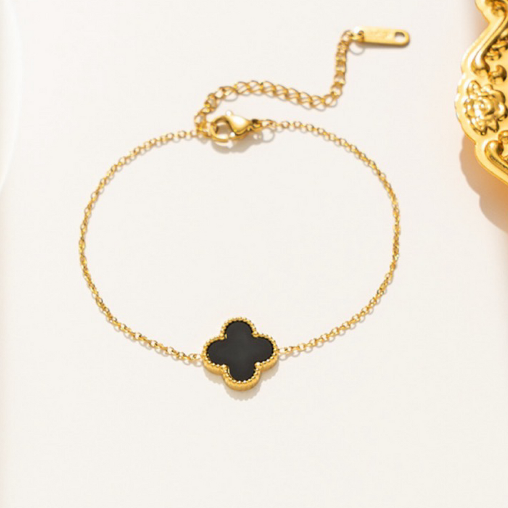 3pc 18K Gold Plated Lucky 4-Leaf Clover Set - Necklace, Bracelet, Earrings