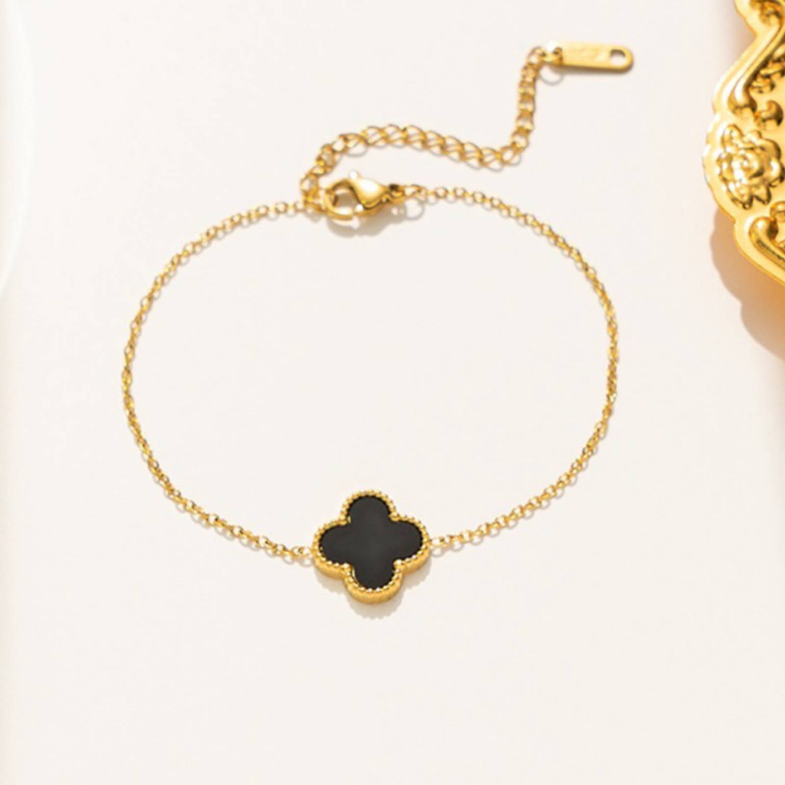 3pc 18K Gold Plated Lucky 4-Leaf Clover Set - Necklace, Bracelet, Earrings