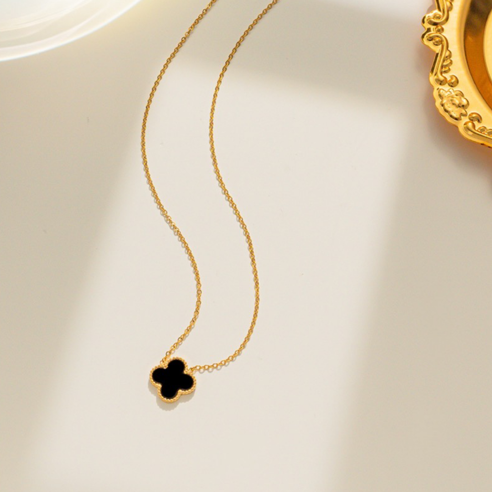 3pc 18K Gold Plated Lucky 4-Leaf Clover Set - Necklace, Bracelet, Earrings