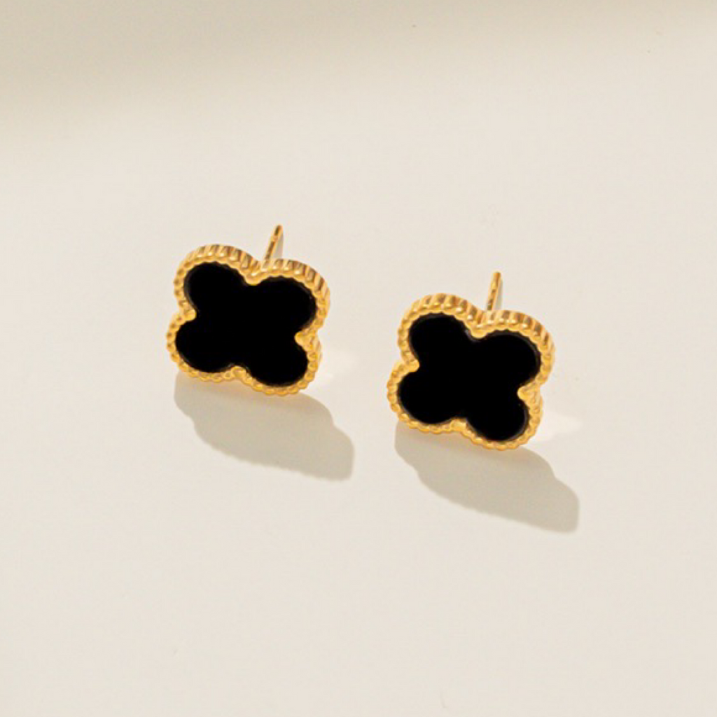 3pc 18K Gold Plated Lucky 4-Leaf Clover Set - Necklace, Bracelet, Earrings