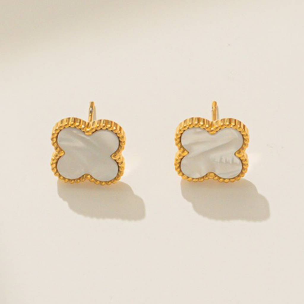 3pc 18K Gold Plated Lucky 4-Leaf Clover Set - Necklace, Bracelet, Earrings