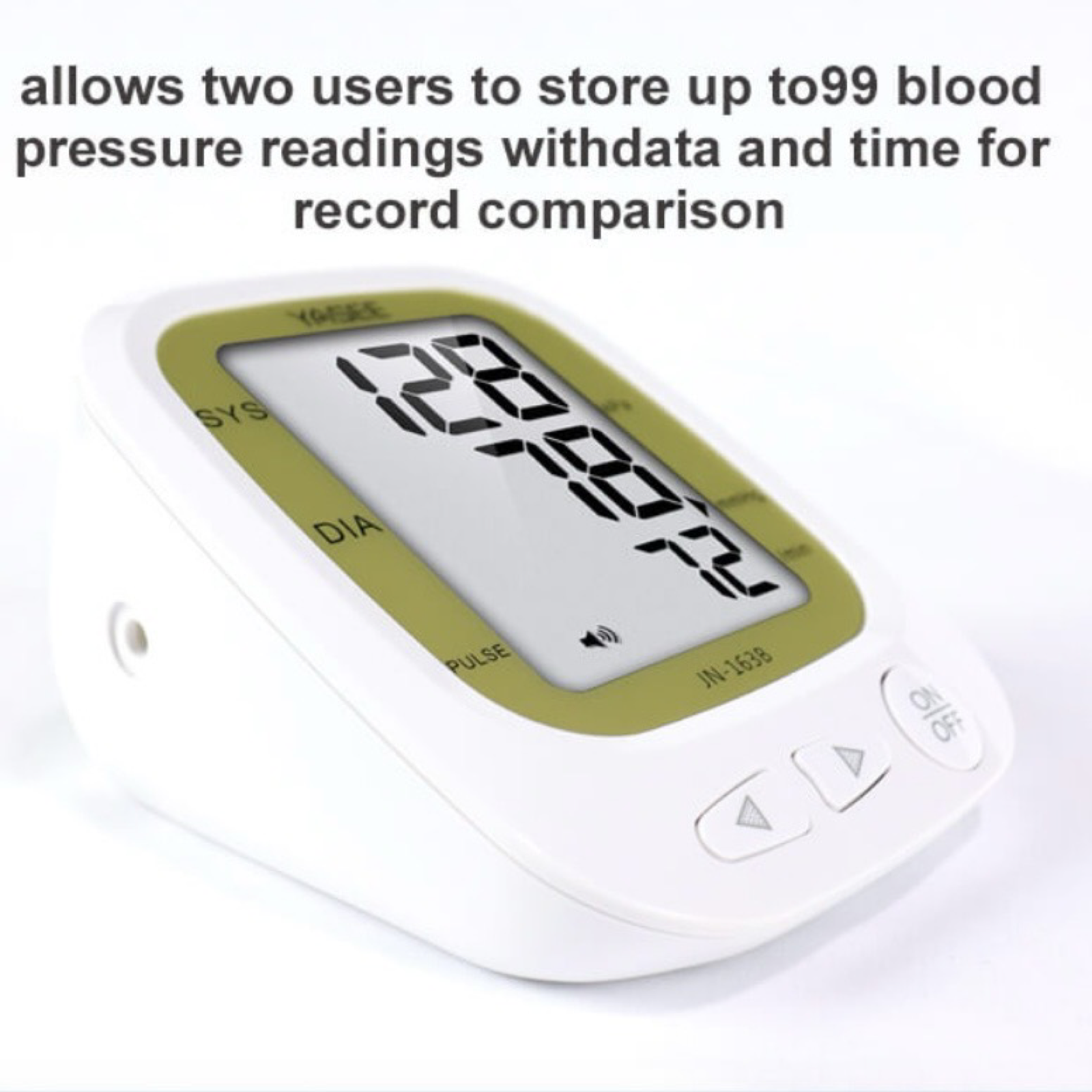 One Touch Automatic Blood Pressure Monitor - Store 99 Readings!