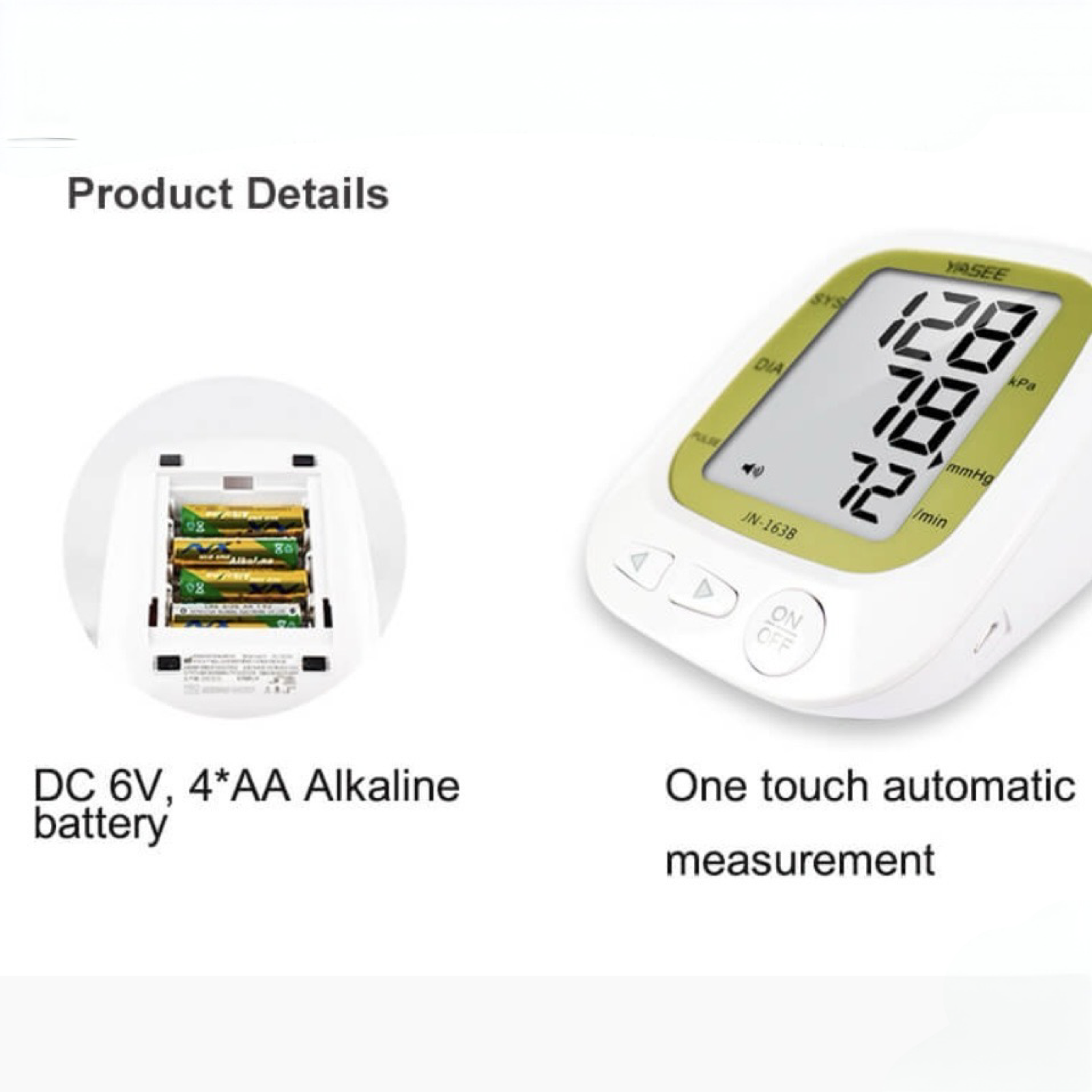 One Touch Automatic Blood Pressure Monitor - Store 99 Readings!