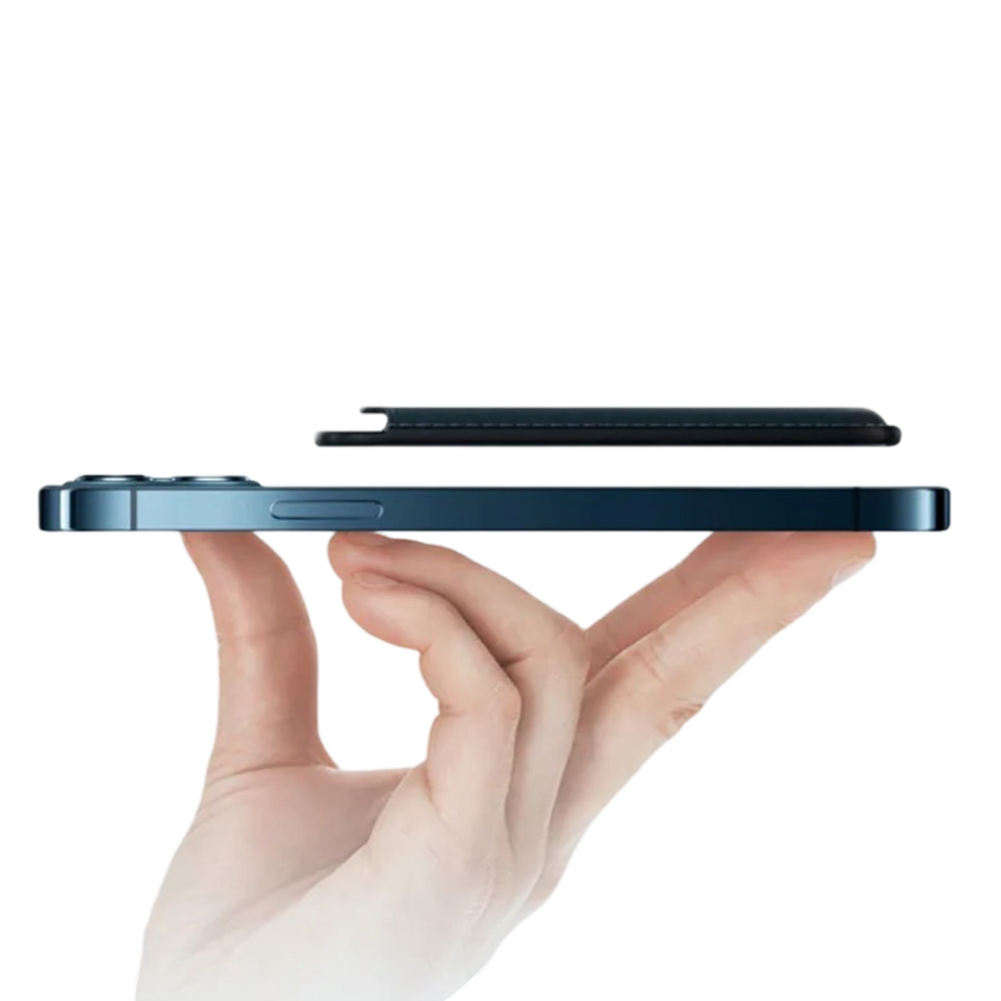 Magnetic Vegan Leather Cell Phone Credit Card Holder Wallet