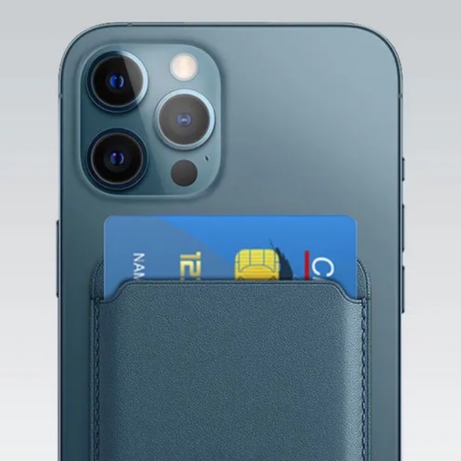 Magnetic Vegan Leather Cell Phone Credit Card Holder Wallet