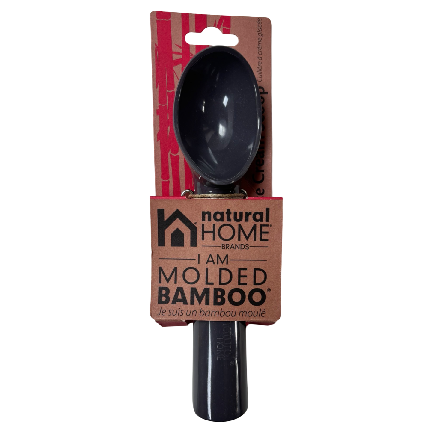 Natural Home 7" Molded Bamboo Ice Cream Scoop - Non Plastic, Eco Friendly