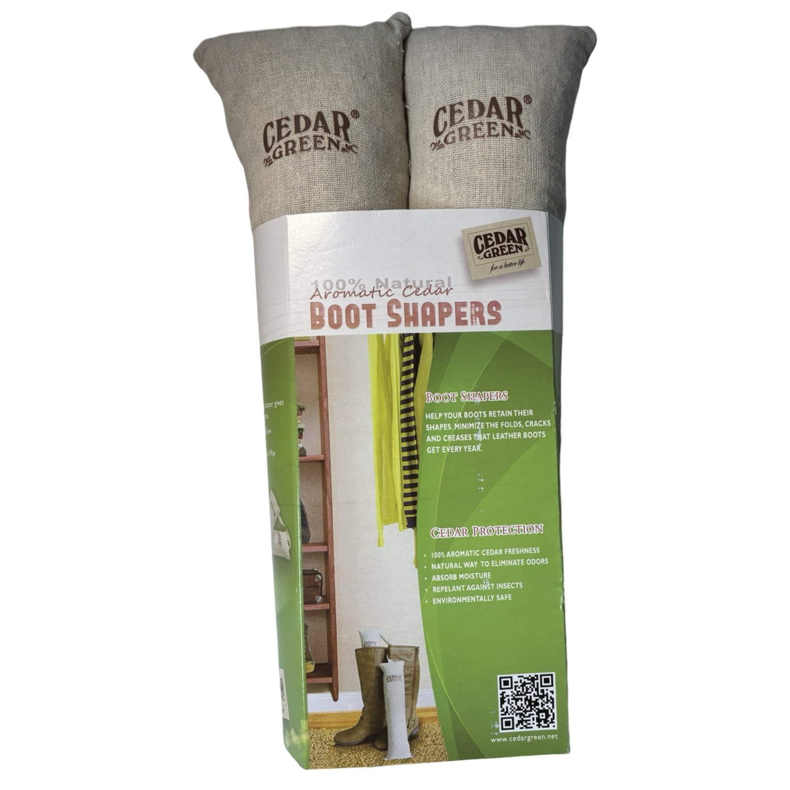 1 Pair Of 100% Natural Cedar Green Boot Shapers - Keeps Shape, Absorbs Moisture!