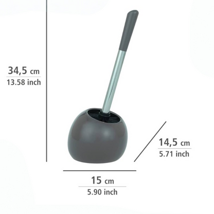 2pk Wenko Ceramic Grey Toilet Brush Scrubber And Holder